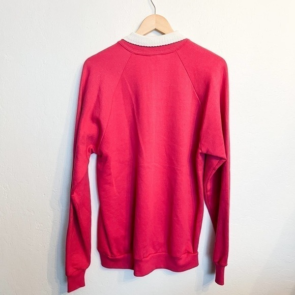 Vintage 90's Country At Heart Cat Grandma Sweatshirt Pink Magenta Jerzees Sz XL - Picture 6 of 7